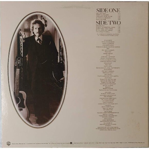 Gordon Lightfoot Endless Wire 12" LP Vinyl Album 1978 Warner Bros BSK 3149 LA - Picture 2 of 11